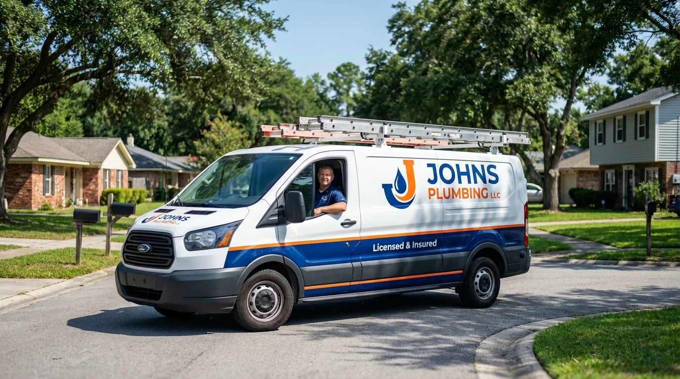 Johns Plumbing LLC service van in West Blocton, AL