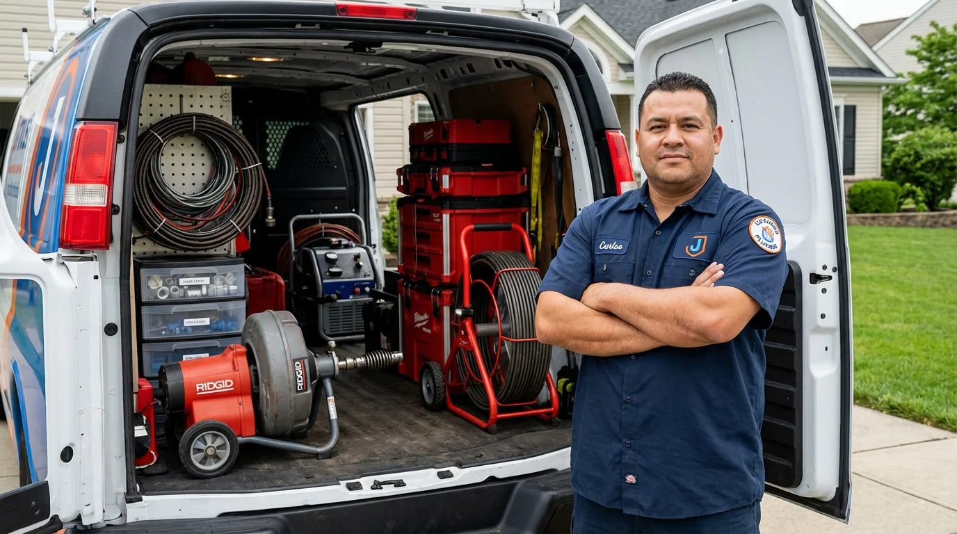 Professional drain cleaning equipment and Johns Plumbing LLC plumber in West Blocton